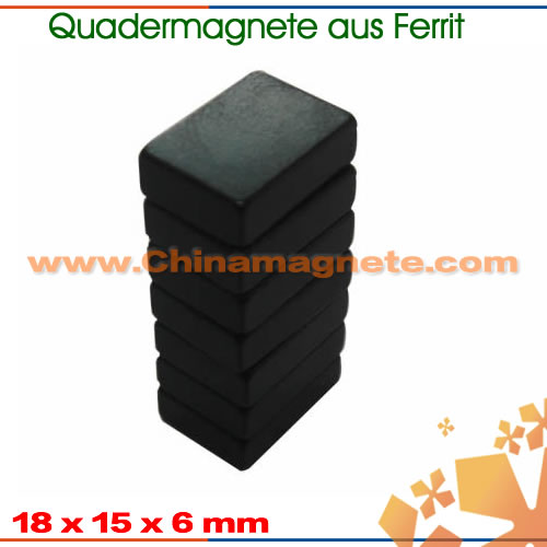 Grade Y30 40x20x10 mm Ferrit Quadermagnet 